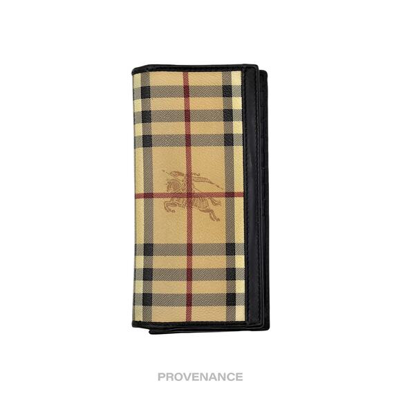 🔴 Burberry Long Wallet - Haymarket Check Black